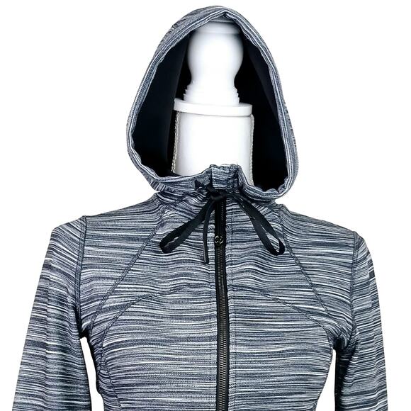 Lululemon Size 6 Hooded Define Jacket Nulu Mini Space Dye Gray White W4BF8S NWOT - Picture 3 of 7